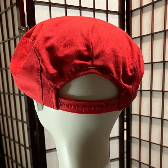 VTG 80s TED FLETCHER Sports Cabbie Red Newsboy Blank Trapper Hat Unisex - Picture 4 of 6